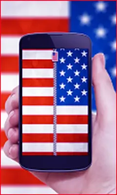 USA Flag Zipper Lock android App screenshot 0