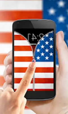 USA Flag Zipper Lock android App screenshot 2